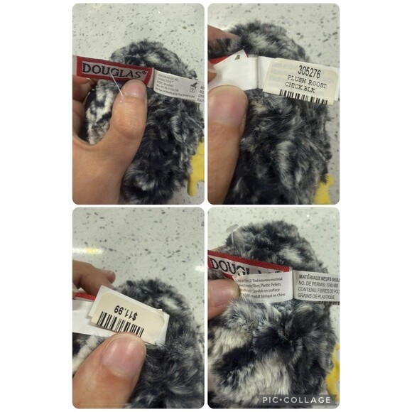 Douglas Plush Pepper Black White Chicken Hen #1785 w Chick Stuffed Animal Bird - Picture 9 of 10